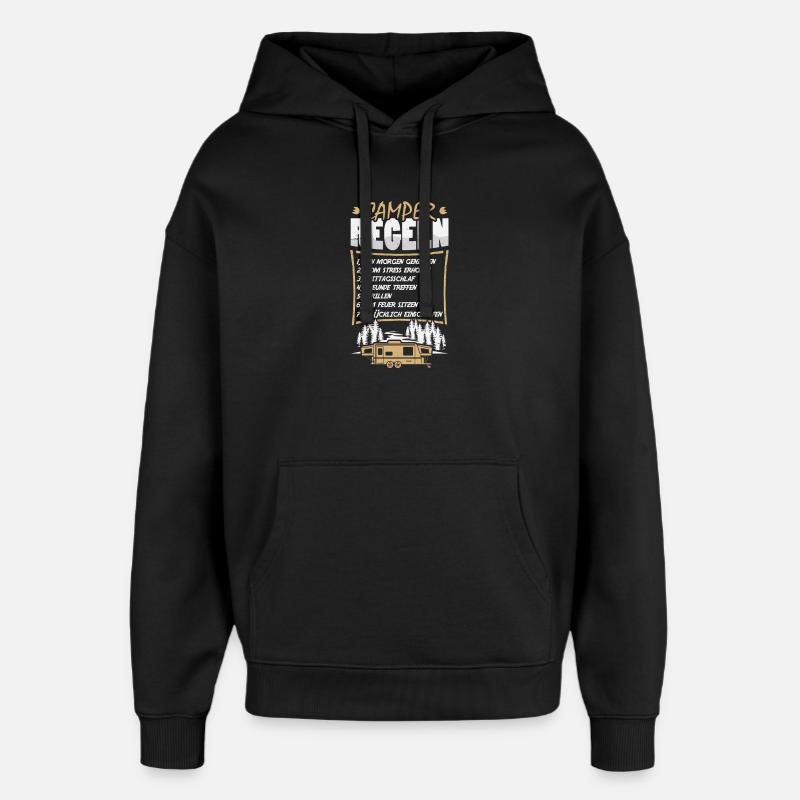 Camper Camping Caravane Dicton - Sweat à capuche unisexe Stanley/Stella Oversized - noir
