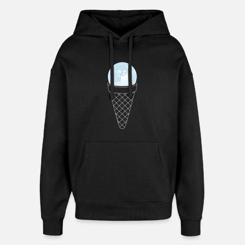 Lune et crème glacée - Sweat à capuche unisexe Stanley/Stella Oversized - noir