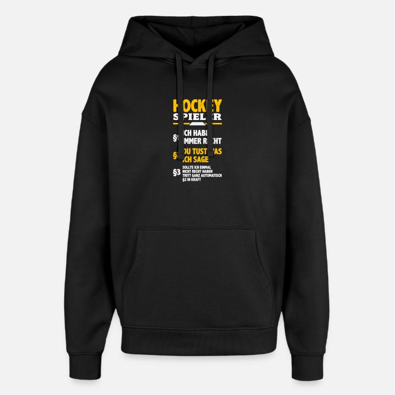 Cadeau drôle de joueur de hockey - Sweat à capuche unisexe Stanley/Stella Oversized - noir
