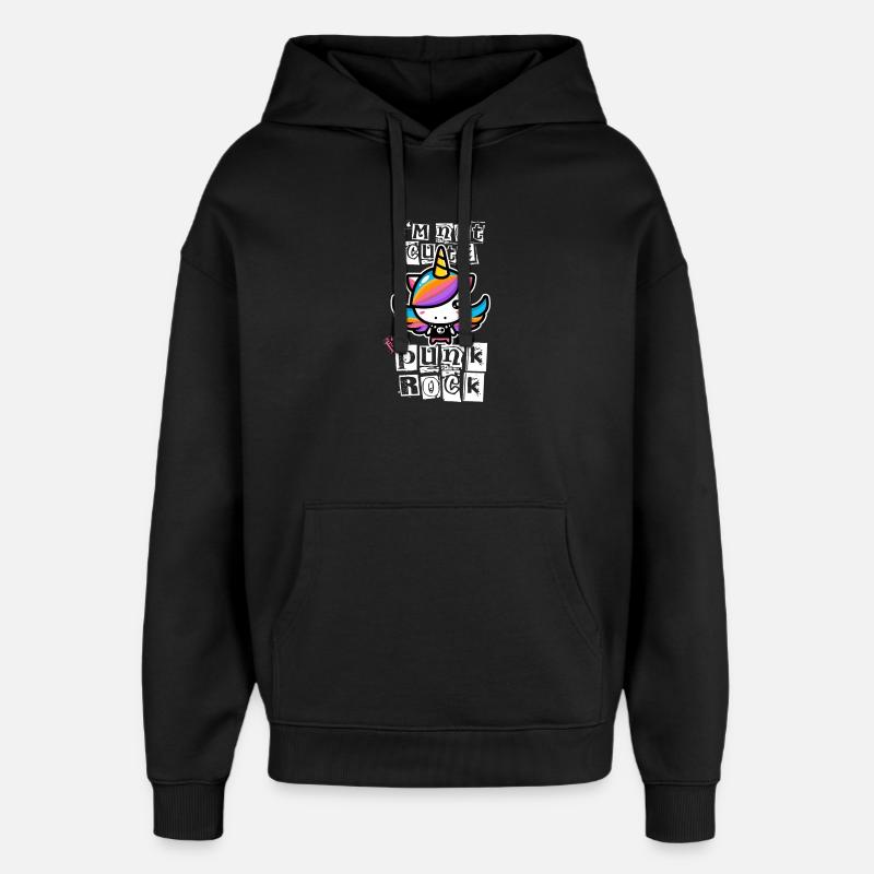 Licorne Punk Rock - Sweat à capuche unisexe Stanley/Stella Oversized - noir