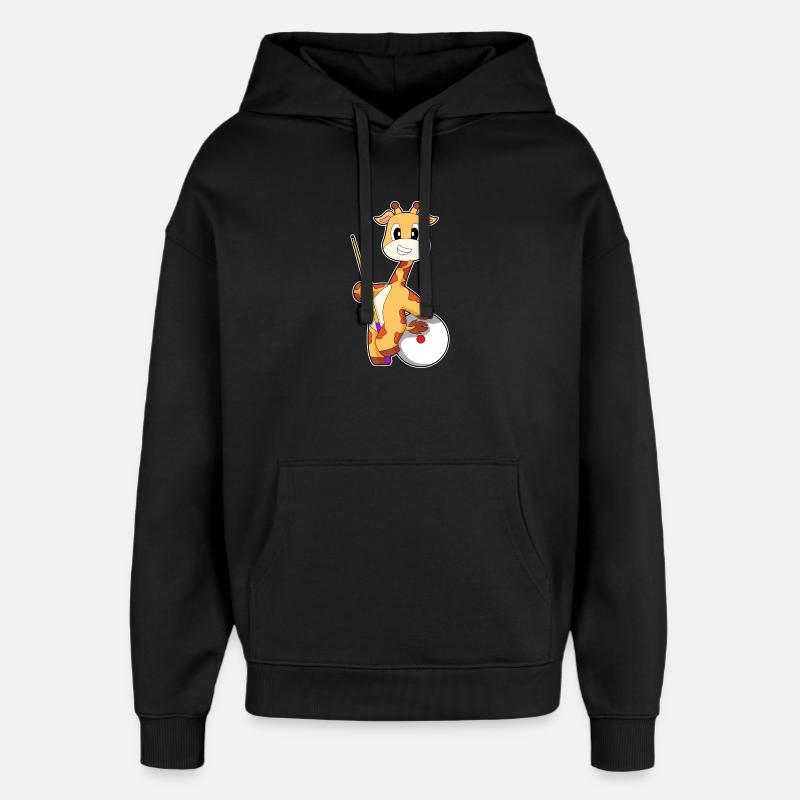 Giraffe Billiard Queue Sport - Oversized Unisex Hoodie von Stanley/Stella - Schwarz