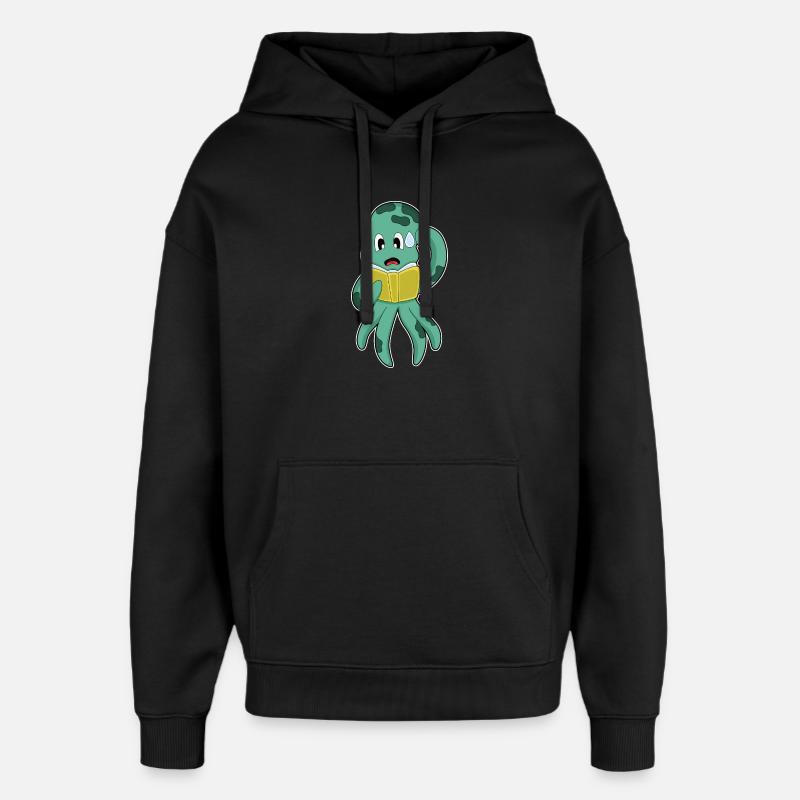 Livre Octopus Nerd - Sweat à capuche unisexe Stanley/Stella Oversized - noir