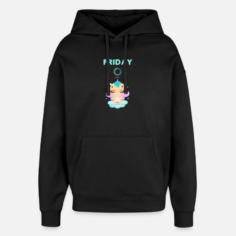 Friday loading, you only live once,Weekend - Oversized Unisex Hoodie von Stanley/Stella - Schwarz