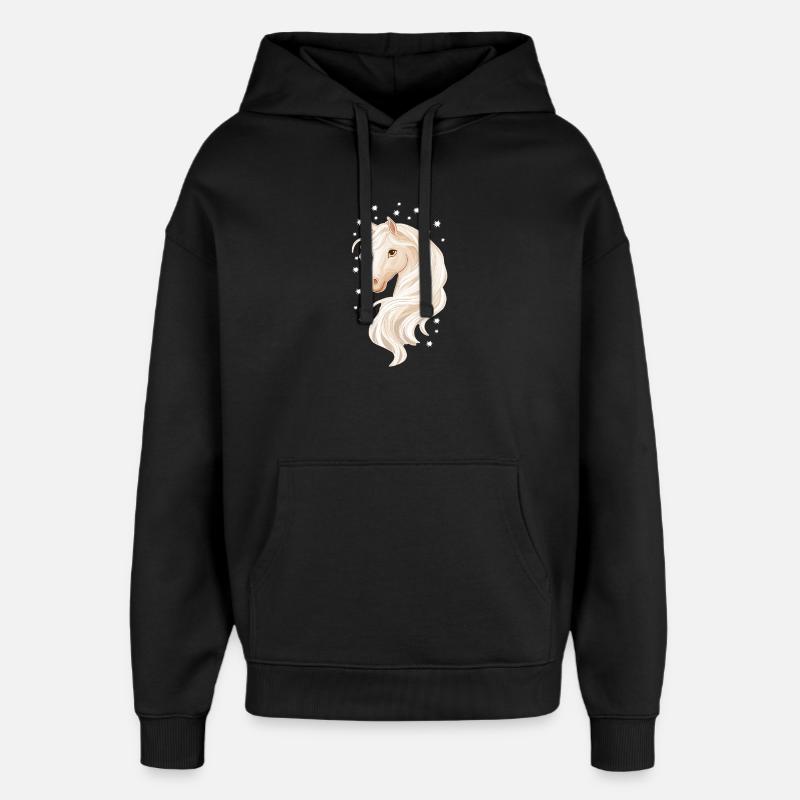 Cheval avec des étoiles - Sweat à capuche unisexe Stanley/Stella Oversized - noir