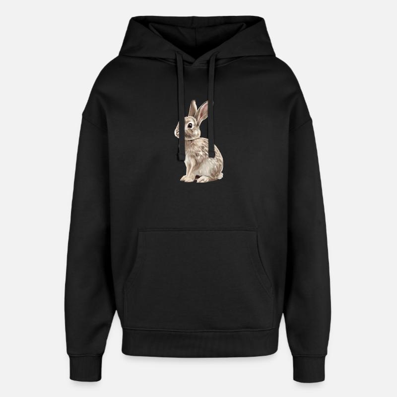 Lapin Lapin - Sweat à capuche unisexe Stanley/Stella Oversized - noir