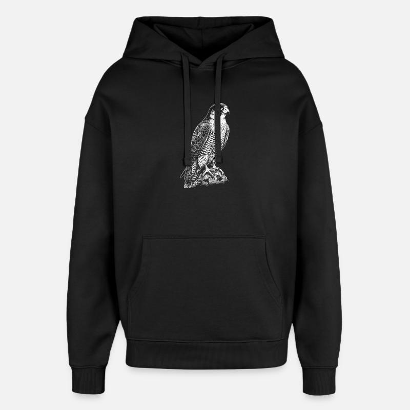 Predatory Falcon Silhouette - Oversized Unisex Hoodie by Stanley/Stella - black