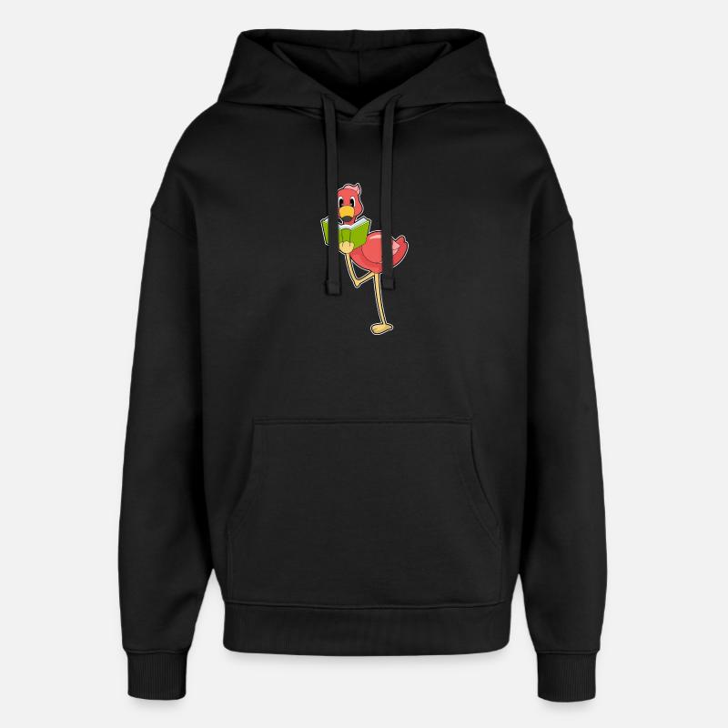 Livre Flamingo Nerd - Sweat à capuche unisexe Stanley/Stella Oversized - noir