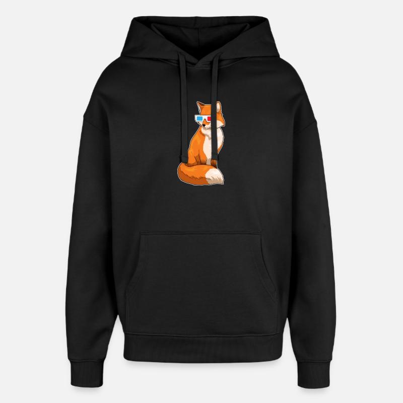 Lunettes Fuchs - Sweat à capuche unisexe Stanley/Stella Oversized - noir