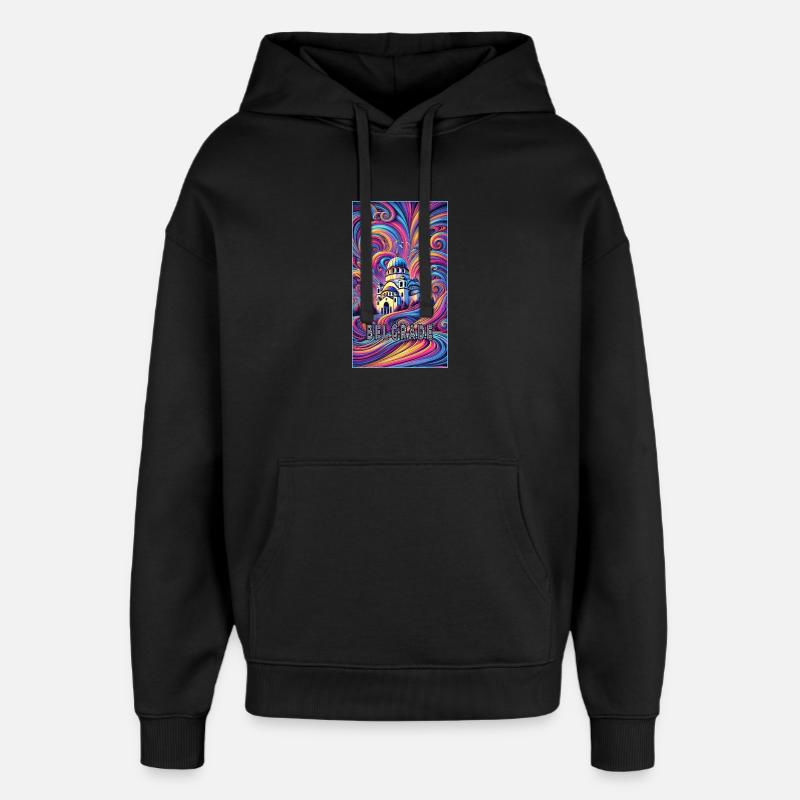Belgrad Serbien Panorama Design - Oversized Unisex Hoodie von Stanley/Stella - Schwarz