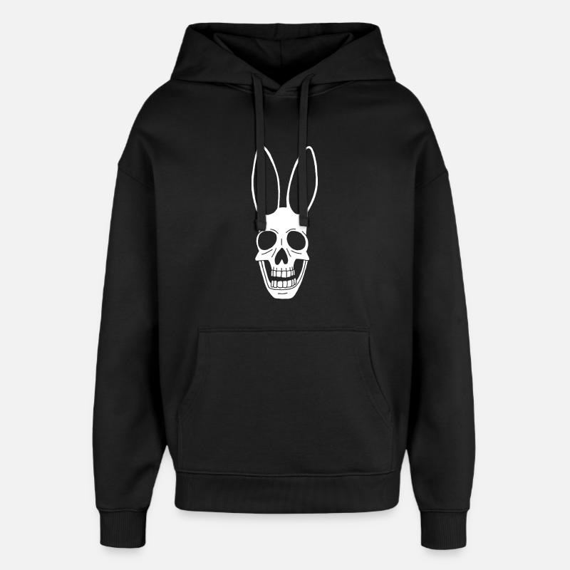 Crâne de lapin blanc - Sweat à capuche unisexe Stanley/Stella Oversized - noir