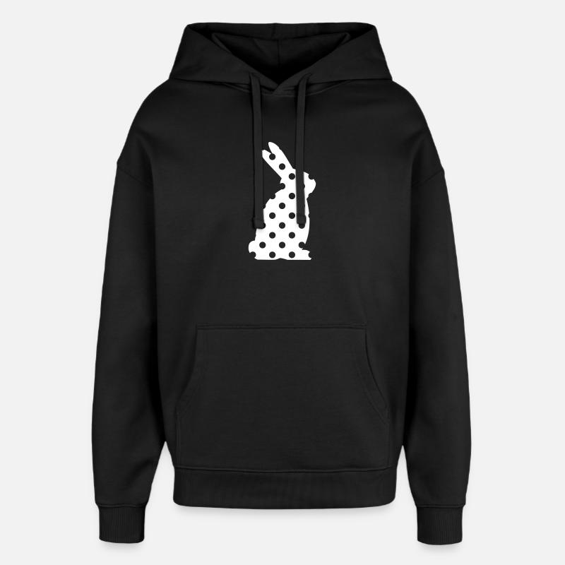 Bunny Dots Easter Gift - Oversized Unisex Hoodie by Stanley/Stella - black