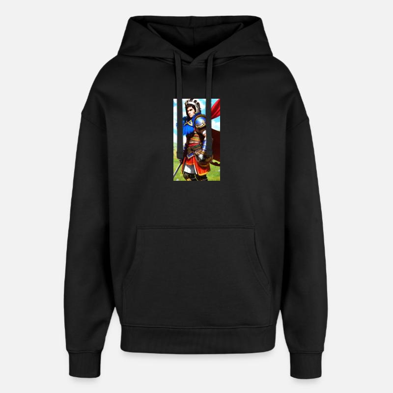 Mehrfarbiger Ritter Gladiator - Oversized Unisex Hoodie von Stanley/Stella - Schwarz