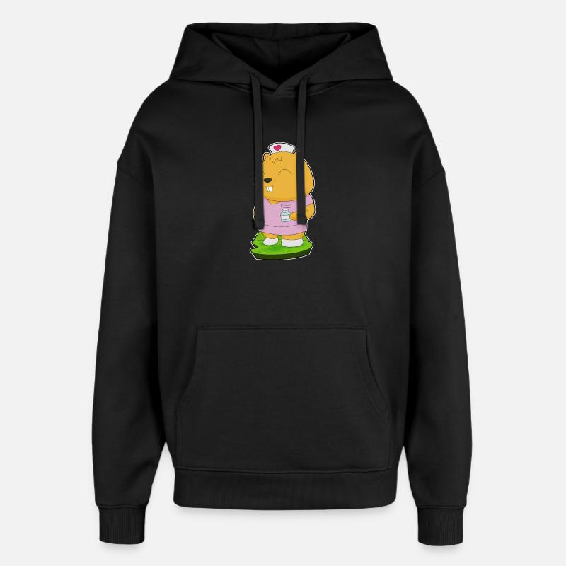 Médecine infirmière pour hamster - Sweat à capuche unisexe Stanley/Stella Oversized - noir