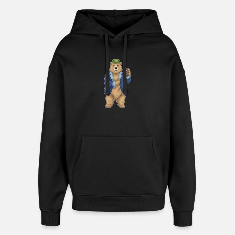Bear Poker Jetons de poker - Sweat à capuche unisexe Stanley/Stella Oversized - noir