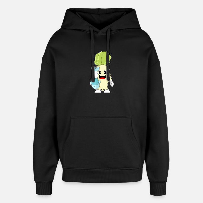 Pêche au radis pêcheur - Sweat à capuche unisexe Stanley/Stella Oversized - noir