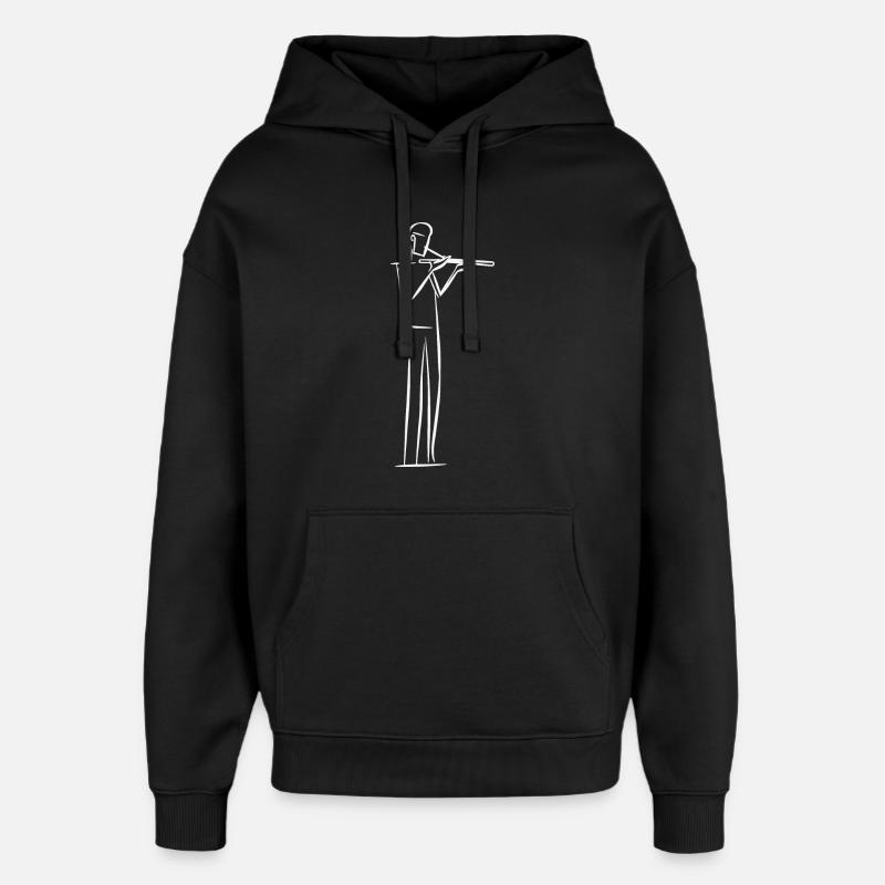 Flûtiste Line Art - Sweat à capuche unisexe Stanley/Stella Oversized - noir