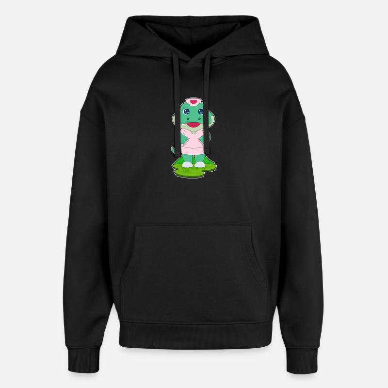 Infirmière crocodile - Sweat à capuche unisexe Stanley/Stella Oversized - noir