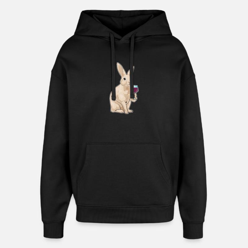 Vin rouge de lapin - Sweat à capuche unisexe Stanley/Stella Oversized - noir