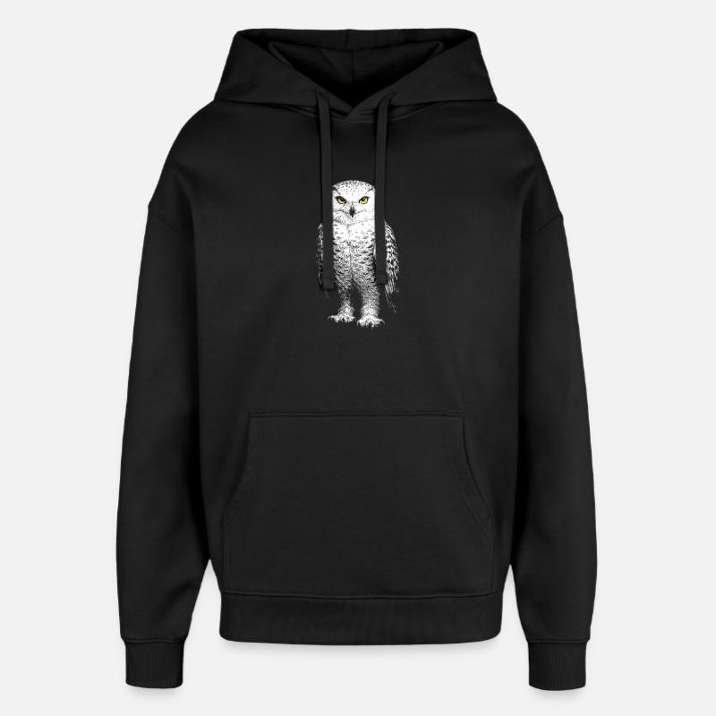 Harfang des neiges - Sweat à capuche unisexe Stanley/Stella Oversized - noir