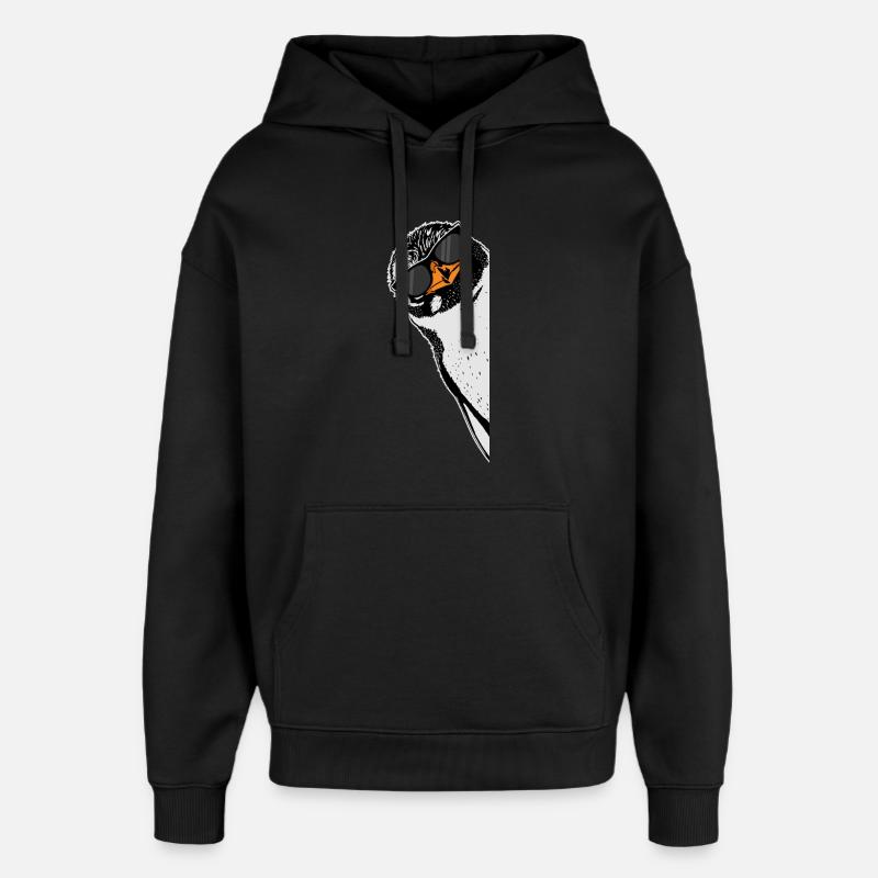 Pingouin avec lunettes de soleil - Sweat à capuche unisexe Stanley/Stella Oversized - noir