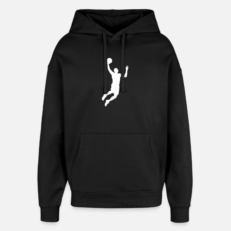 basketball_silhouette - Oversized Unisex Hoodie by Stanley/Stella - black