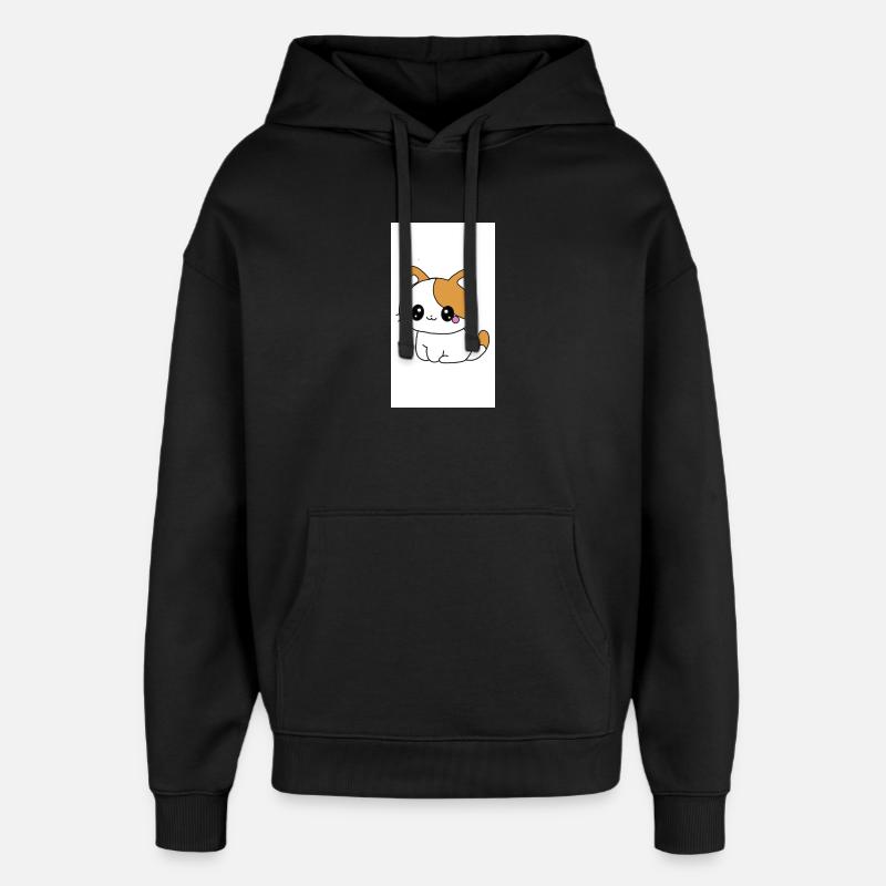 Chaton kawaï - Sweat à capuche unisexe Stanley/Stella Oversized - noir