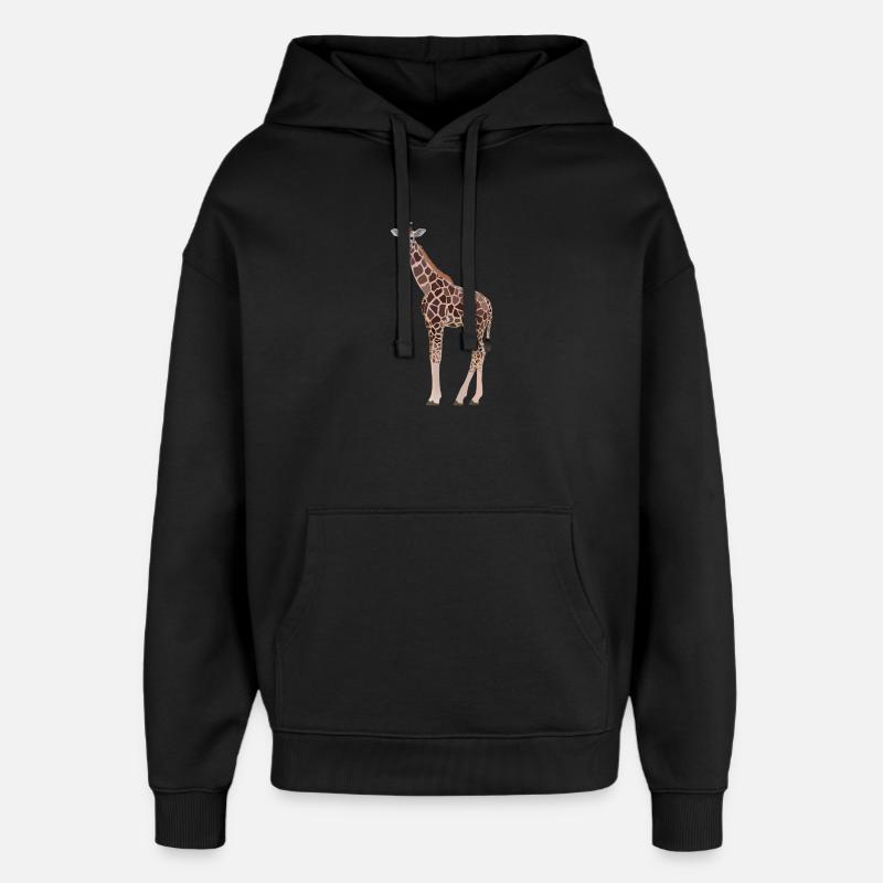 Gina, girafe - Sweat à capuche unisexe Stanley/Stella Oversized - noir
