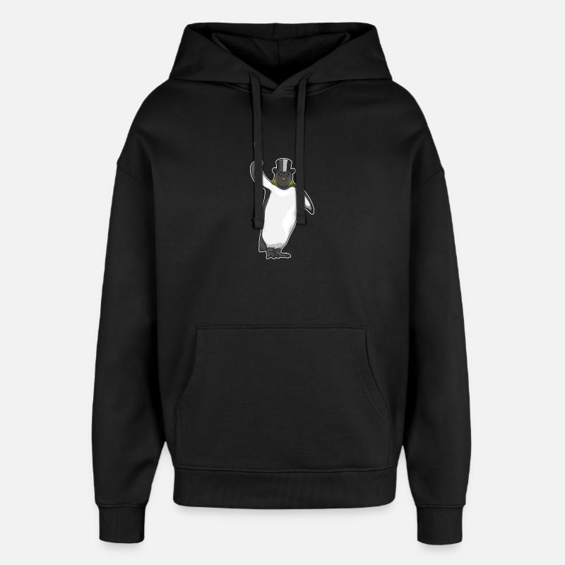 Baguette magique pingouin - Sweat à capuche unisexe Stanley/Stella Oversized - noir