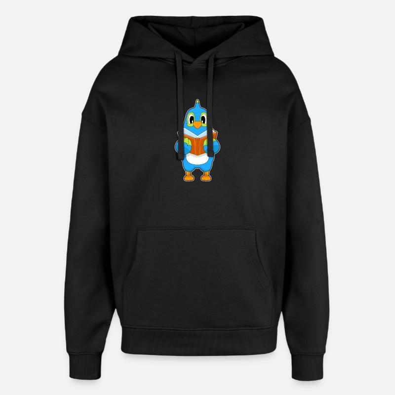 Parrot Nerd Book - Oversized Unisex Hoodie by Stanley/Stella - black