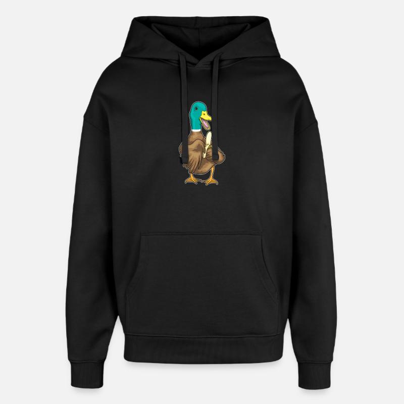 Ente Banane - Oversized Unisex Hoodie von Stanley/Stella - Schwarz