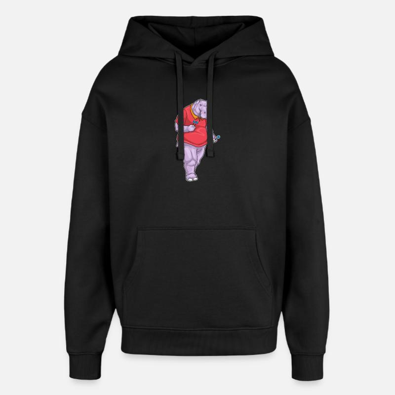 Fléchette hippopotame - Sweat à capuche unisexe Stanley/Stella Oversized - noir