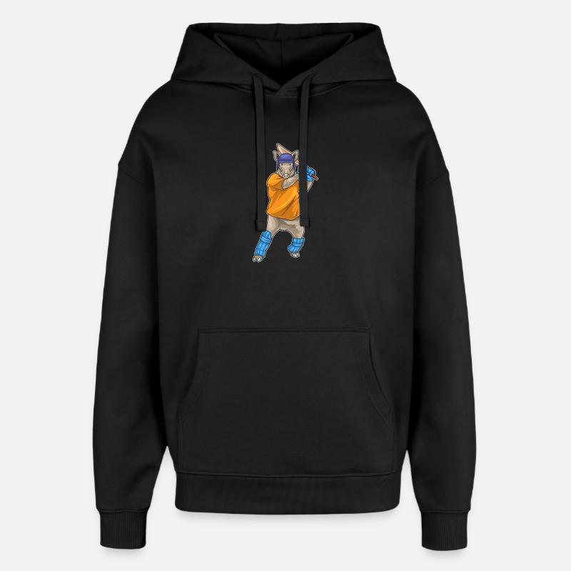Sanglier Cricket Batte de cricket - Sweat à capuche unisexe Stanley/Stella Oversized - noir