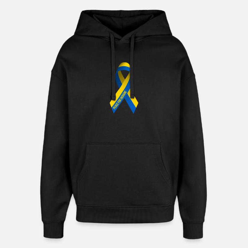 Ruban de la Paix pour l’Ukraine - Sweat à capuche unisexe Stanley/Stella Oversized - noir
