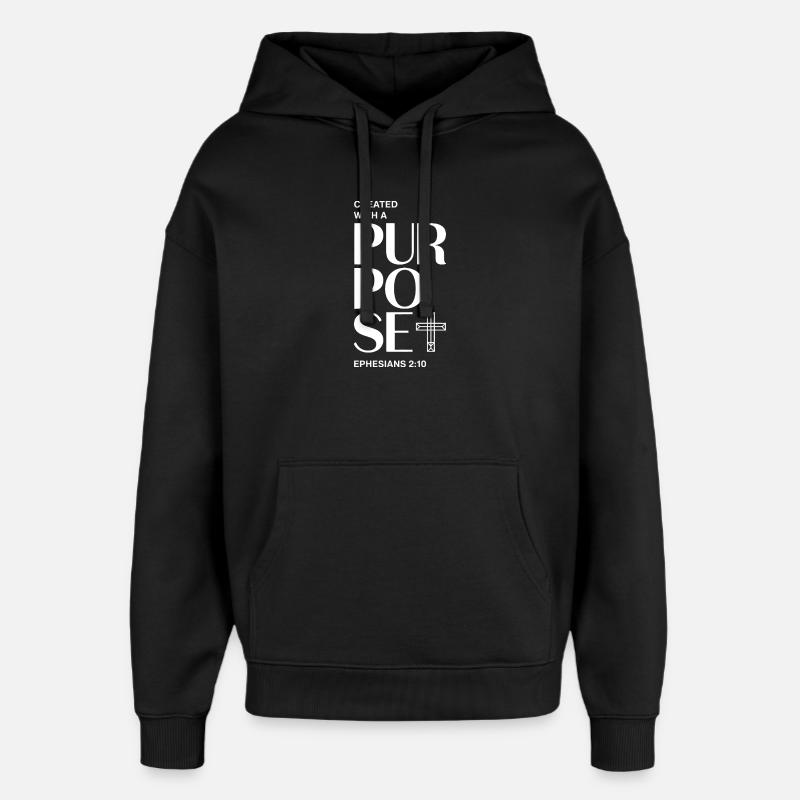 Conception intentionnelle de croix de foi - Sweat à capuche unisexe Stanley/Stella Oversized - noir