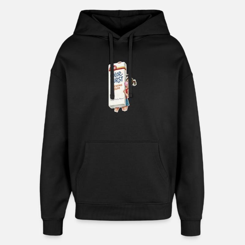 Chewing-gum rétro - Sweat à capuche unisexe Stanley/Stella Oversized - noir
