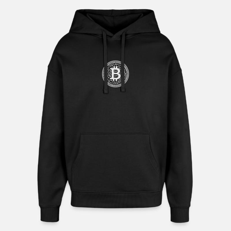 Bitcoin avec circuits - Sweat à capuche unisexe Stanley/Stella Oversized - noir