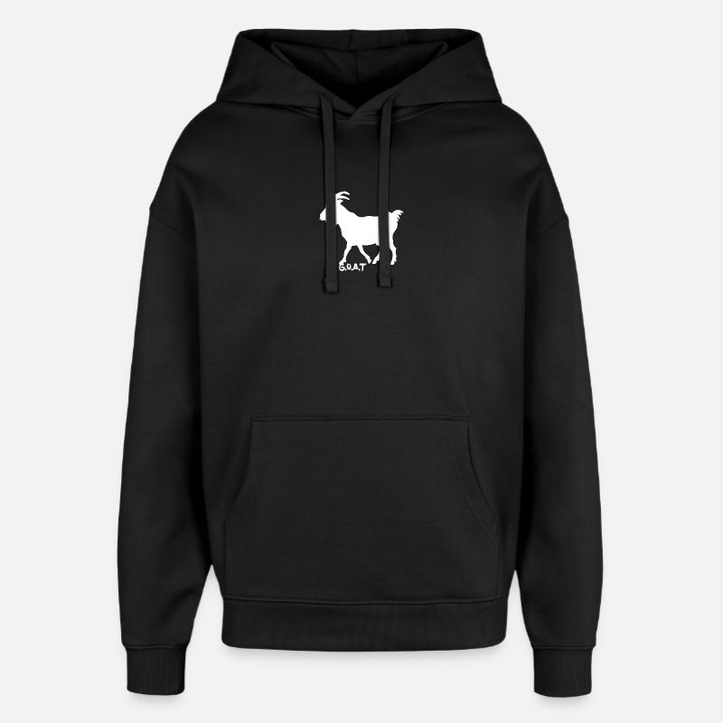 Chèvre G.O.A.T.  blanc - Sweat à capuche unisexe Stanley/Stella Oversized - noir