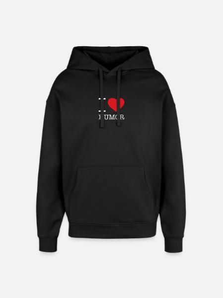 J’ADORE L’HUMOUR - Sweat à capuche unisexe Stanley/Stella Oversized - noir