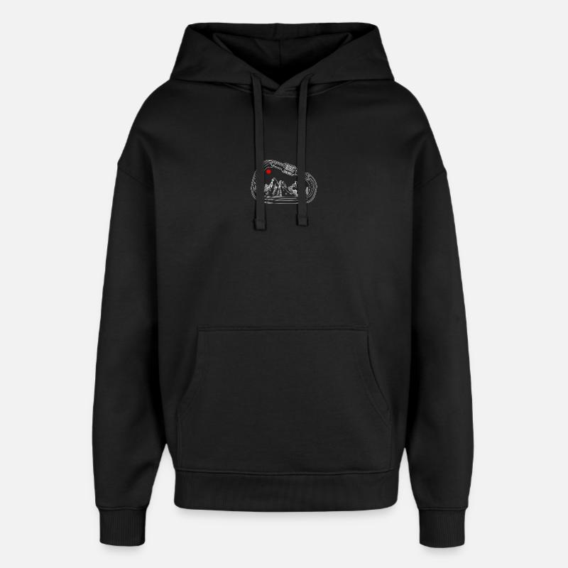 Mountain Vista dans Gear Ring - Sweat à capuche unisexe Stanley/Stella Oversized - noir