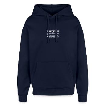 Cyclopath Ride Free Tee - Oversized Unisex Hoodie by Stanley/Stella - navy - Front - AI Model Female 172 light (172cm) & AI Model Male 185 light (185cm)