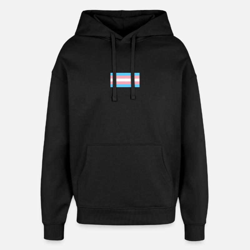 Drapeau de la fierté transgenre - Sweat à capuche unisexe Stanley/Stella Oversized - noir