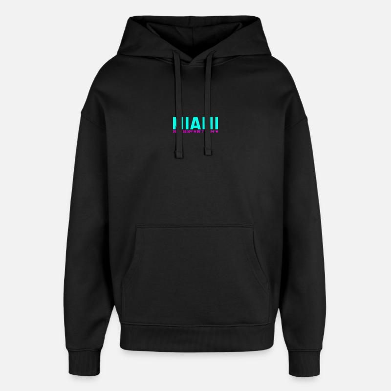 Miami Neon Coordinates - Oversized Unisex Hoodie by Stanley/Stella - black