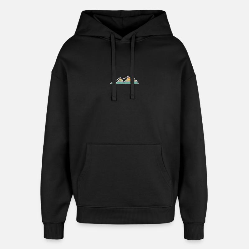 Pastel Rainbow Mountain Ridge - Oversized Unisex Hoodie von Stanley/Stella - Schwarz