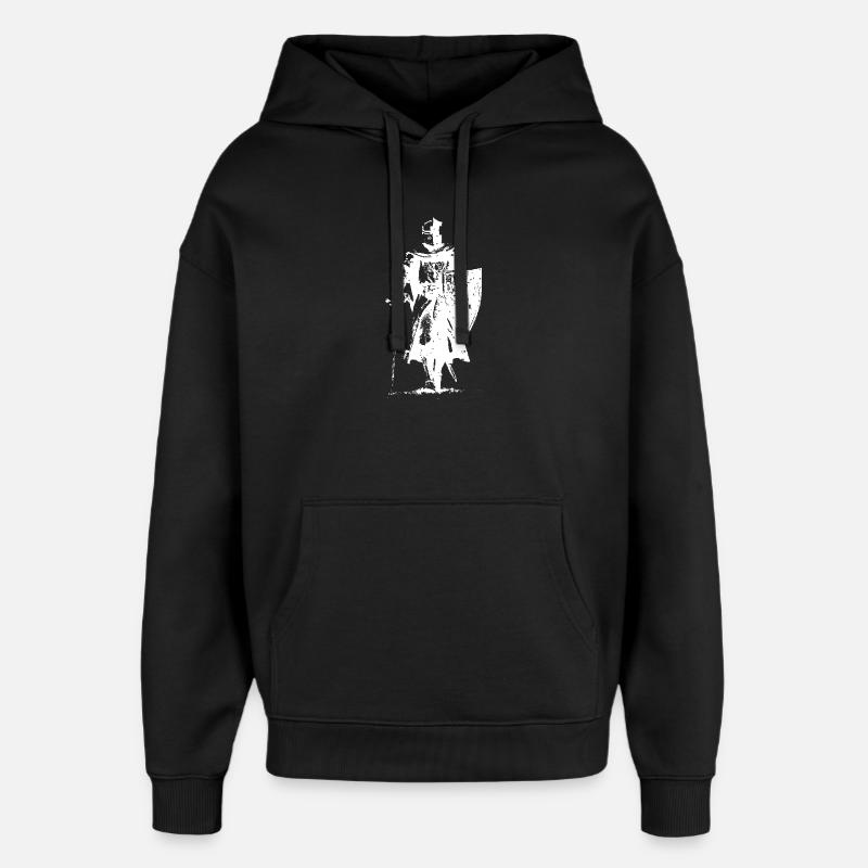 Knight in Armor Silhouette - Oversized Unisex Hoodie by Stanley/Stella - black
