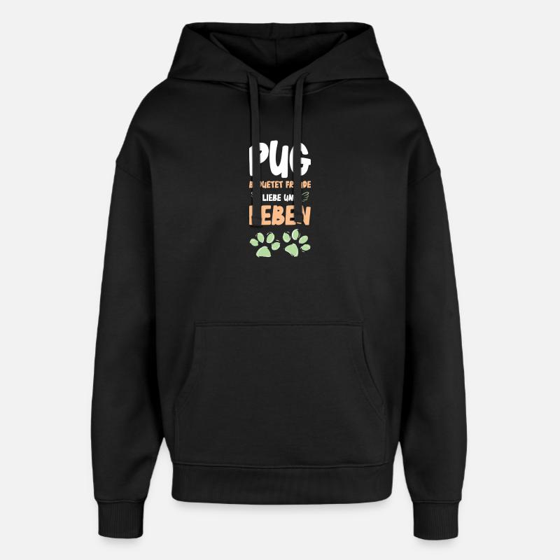 Carlin Joie de vivre design - Sweat à capuche unisexe Stanley/Stella Oversized - noir