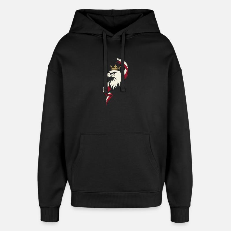 Polish Eagle Crown - Oversized Unisex Hoodie by Stanley/Stella - black