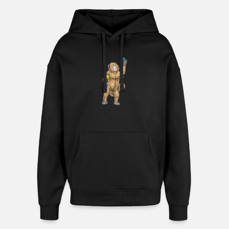 Singe jongleur jongleur - Sweat à capuche unisexe Stanley/Stella Oversized - noir