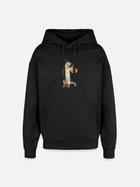 Otter Halloween Fishing - Oversized Unisex Hoodie by Stanley/Stella - black