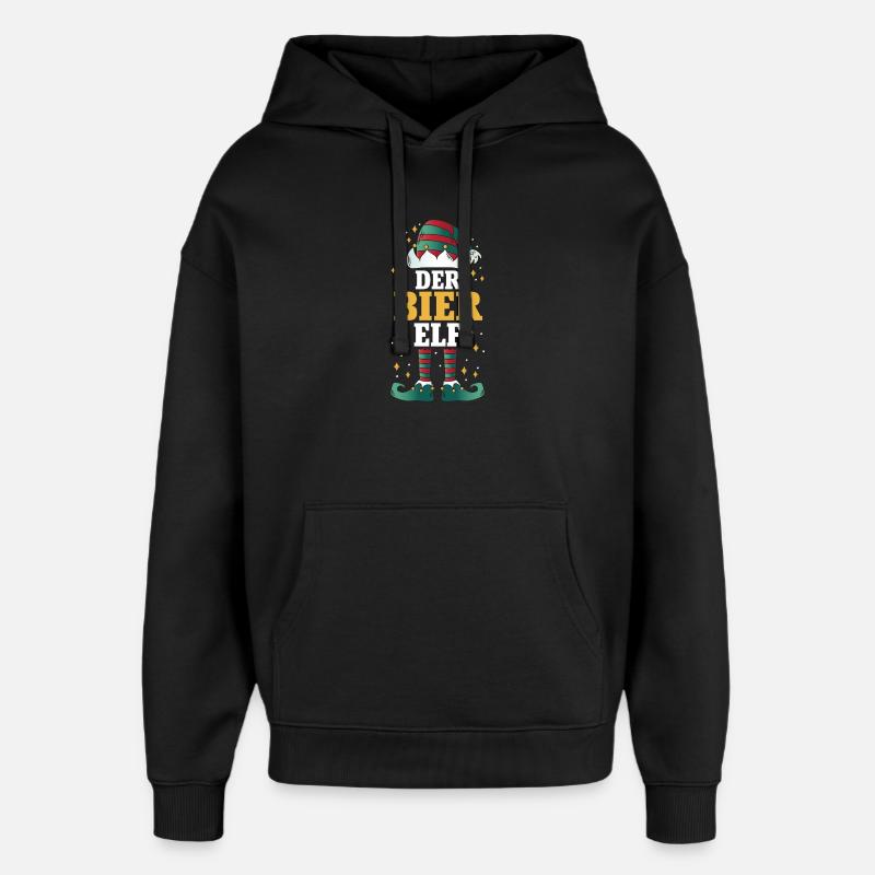 Weihnachten Der Bier Elf - Oversized Unisex Hoodie von Stanley/Stella - Schwarz