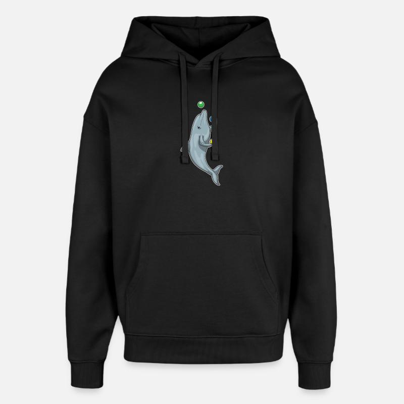 Delfin Jongleur Jonglieren - Oversized Unisex Hoodie von Stanley/Stella - Schwarz